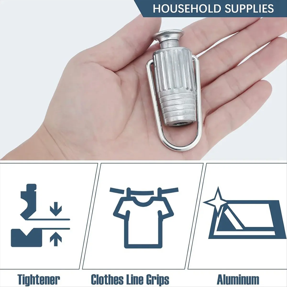 Budget-Friendly 2 Pcs Clothesline Rope Tightener Clothesline Pulley Heavy Duty Clothes Line Tensioners for Pulleys and Fixed Clo