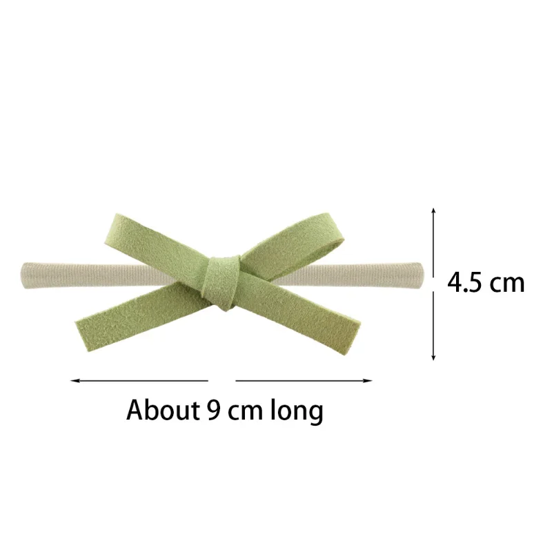 Solid Suede Nylon Hair Bands Elastic Bow Headband Tied Newborn Girls Photograph Props Fashion Bebe Fille Accessories