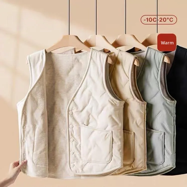 

Женский теплый жилет на подкладке Fce, легкий пуховый шерстяной зимний базовый слой, пальто, внутренний ветрозащитный внутренний сердечник