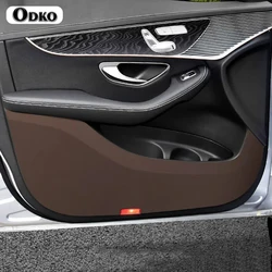 Leather Carbon Fiber Sticker Door Anti Kick Cover Protection Mat For Mercedes Benz C S E Class W205 W213 GLC X253 W222 W223