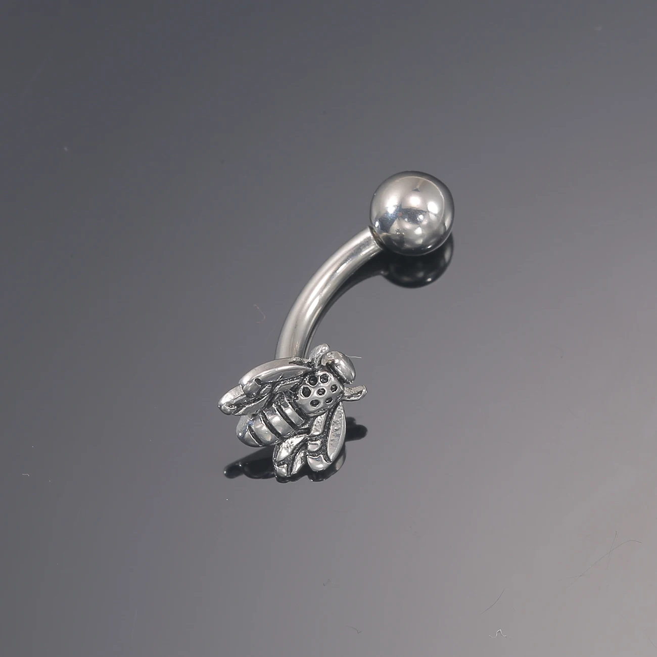 14G النحل البطن زر الدائري الفولاذ المقاوم للصدأ السرة البطن ثقب الجسم مجوهرات