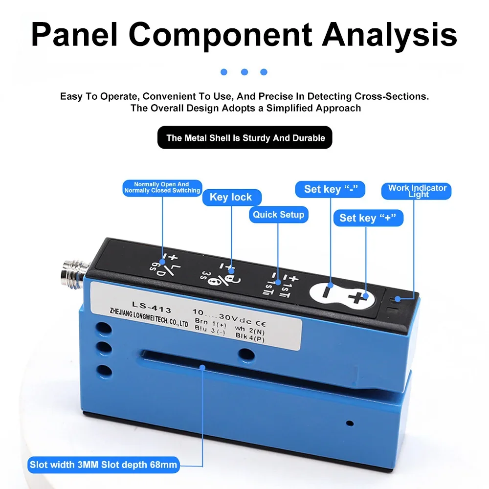 Slot Type Ultrasonic Label Sensor For Detecting Transparent Label Labeling Machine Photoelectric Sensor LS-413
