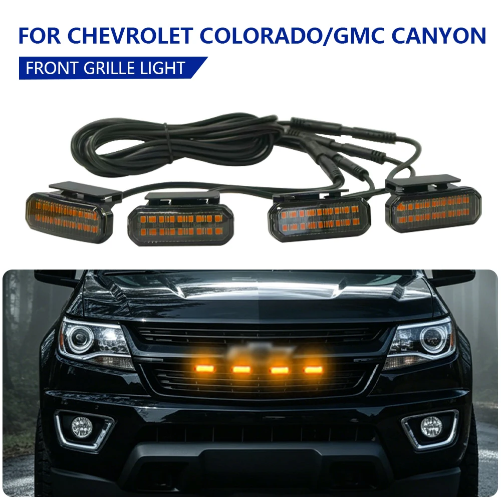 LED Front Grille Warning Lamp Special Car Mesh Installation Safety Alert Light Auto Exterior Mod Parts FOR CHEVROLET COLORADO