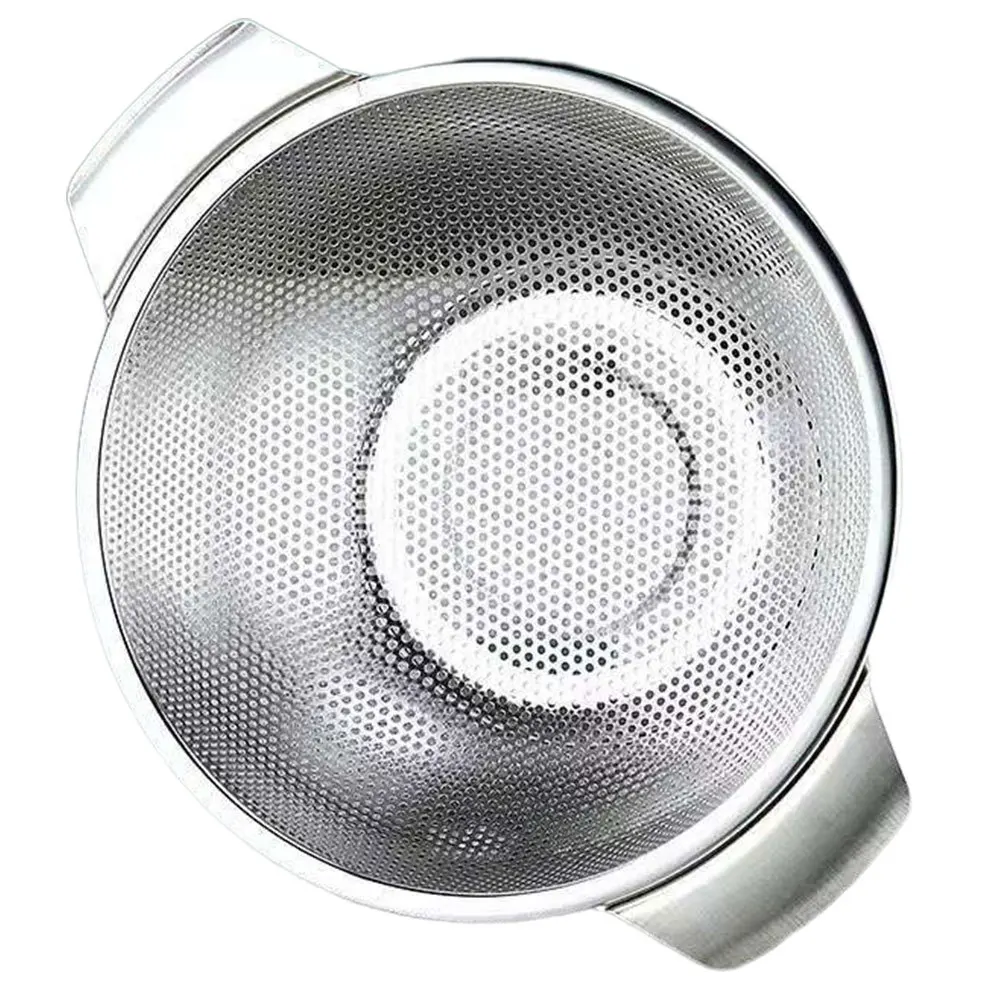 

Stainless Steel Vegetable Washing Basket Thick Edge Drain Basin Rice Strainer Fine Mesh Kitchen Washer Fruit Cleaning Bowl
