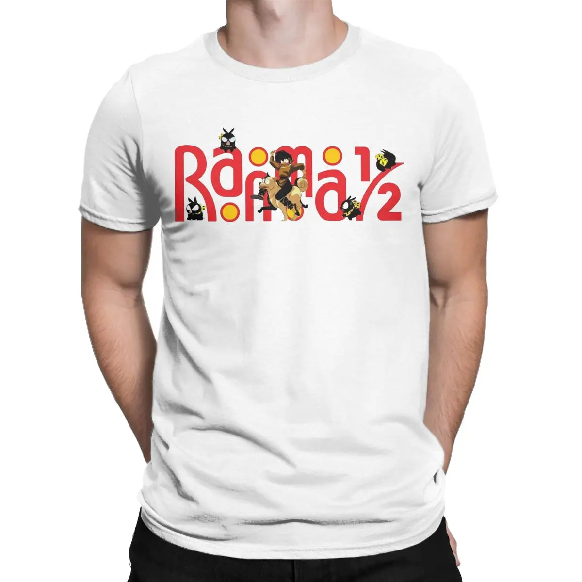 Men T-Shirt Ryoga Ranma 1/2 P-chan Pigs Vintage Cotton Tee Shirt Short Sleeve T Shirt Round Neck Tops Unique