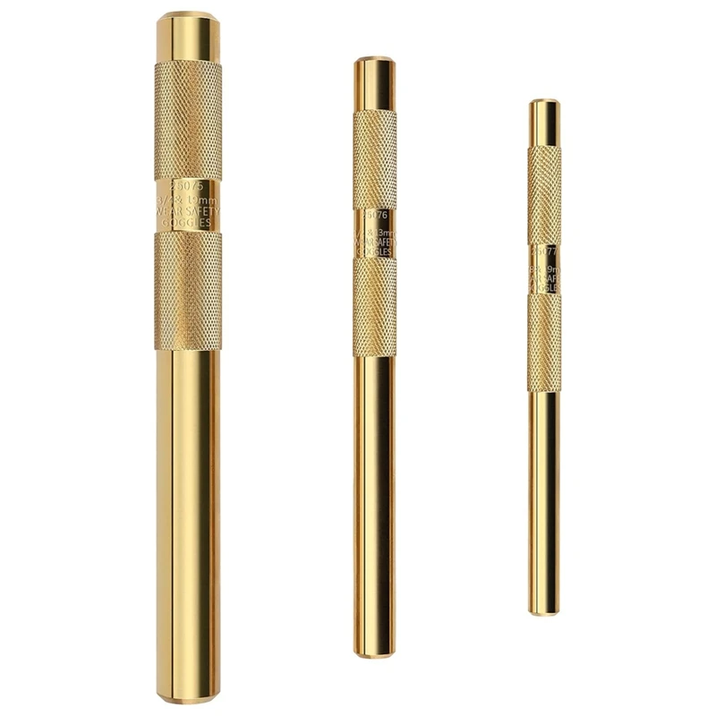

ABWZ-3Pcs 61360 Knurled Brass Drift Punch Set,Hand Tool Punches Tools 25077 3/4Inch 25076 1/2Inch 25075 3/8Inch Drift Punch