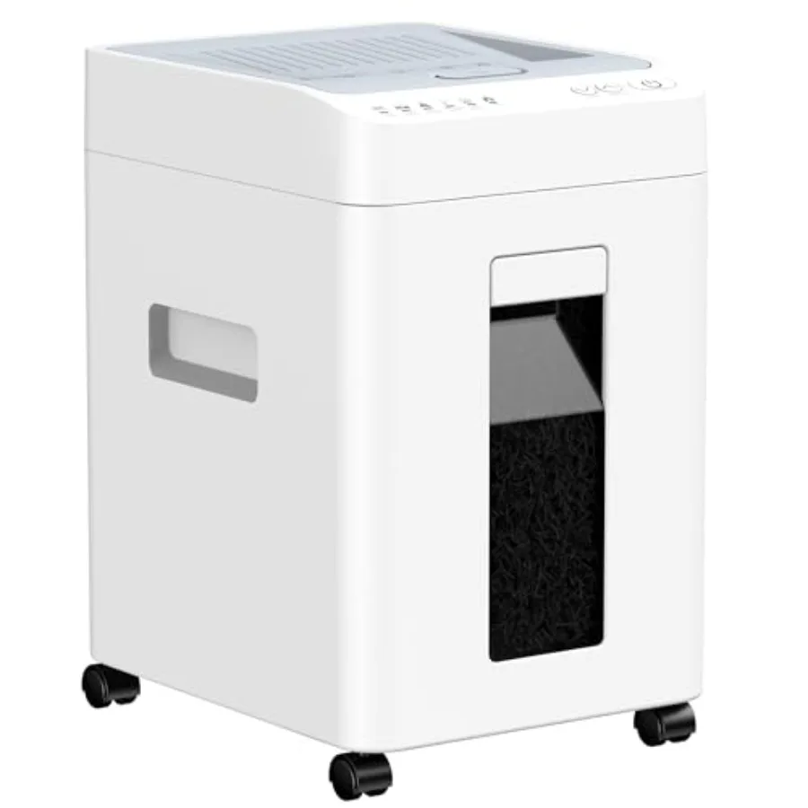 Micro Cut Shredder for Home Office Use, Steel Body, Black, 110-Sheet Capacity with 6.9-Gallon Bin and Casters