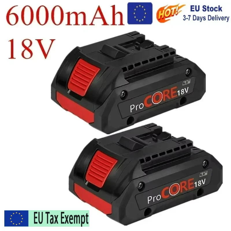 Verbesserter 18V 6,0Ah Kleiner und Leichter Li-Ionen-Akku für Procore 1600A016GB für Bosch 18V Max Kabelloses Elektrowerkzeug-Bohrgerät