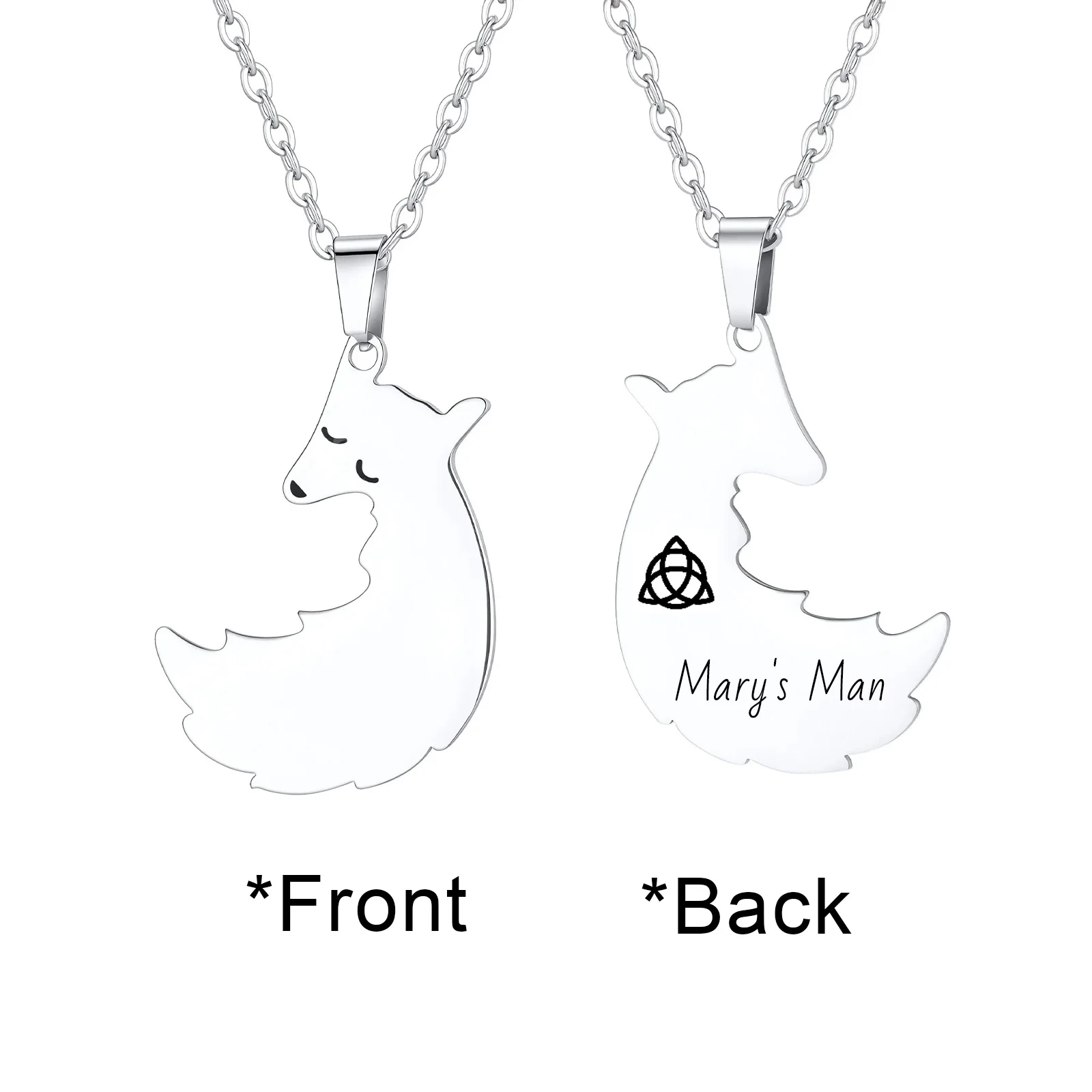 1/2 قطعة القلائد زوجين قابلة للتخصيص قلادة بسيطة الجودة الربط قلادة هدية عيد الحب مع نقش شخصي