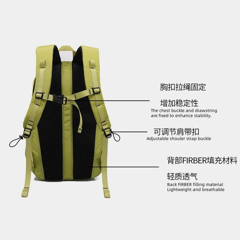 30L Mountaineering Bag, Outdoor Lightweight Hiking Backpack for Men and Women, Breathable and Pressure-Reducing Mountaineering Backpack, Can Be Hung with Trekking Poles, Multi-Compartment Storage, Available in Three Colors