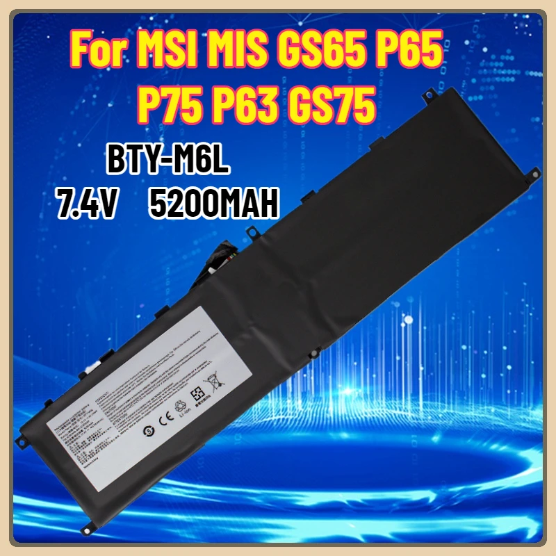 Bateria do laptopa 80.25Wh BTY-M6L zamiennik dla MIS GS65 P65 P75 P63 GS75 MS-16Q2 Ator 8RD 8RE MS-16Q2 MS-16Q3 PS