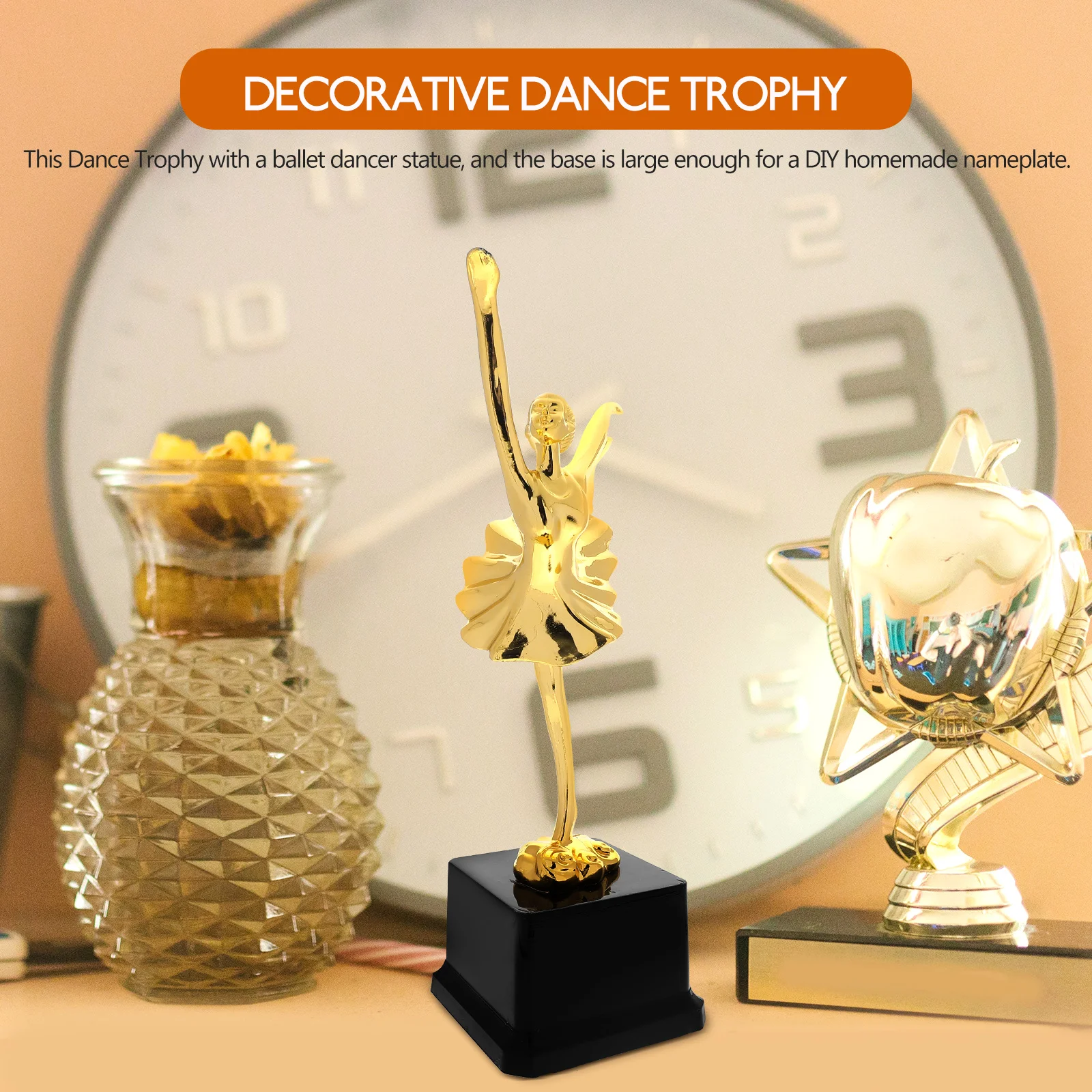 

1pc Dance Trophy, Plastic Ballet Dancer Award For Party Competition Talent Show, Smooth Finish Long-Lasting Kids Performance