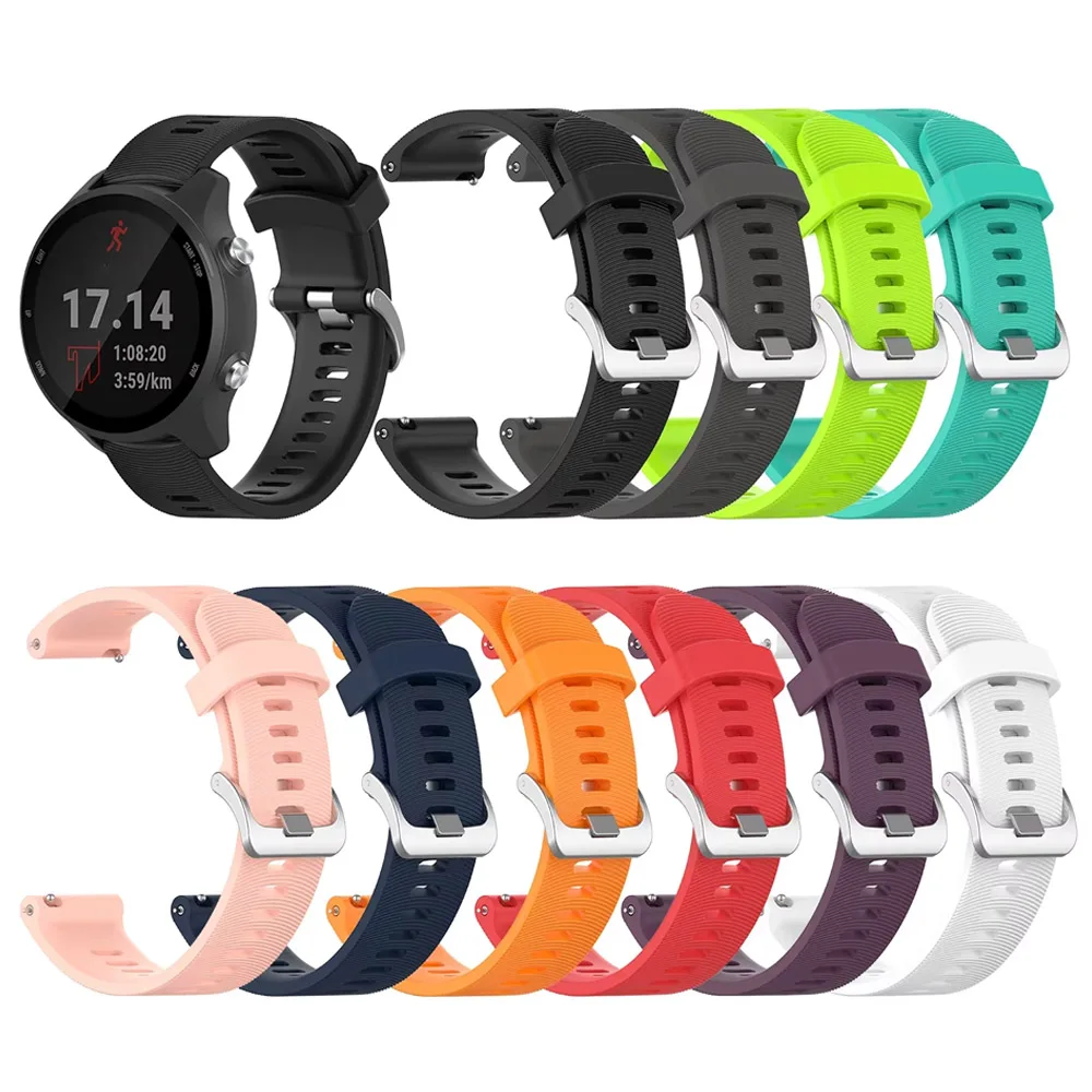 For Garmin 245 Strap Official Button Silicone Watch Band Sports Strap For Forerunner 245M/645/Vivoactive 3/Venu/Venu SQ Bracelet