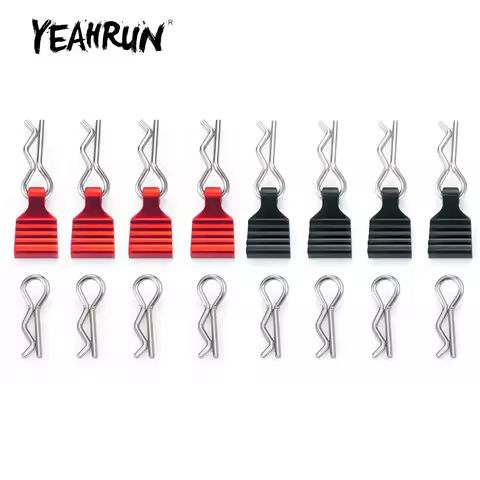 YEAHRUN 4Pcs Metal R-Type Body Shell Clips Pin Fixing Mount Bracket for Axial SCX24 90081 1/24 RC Crawler Car Parts Accessories