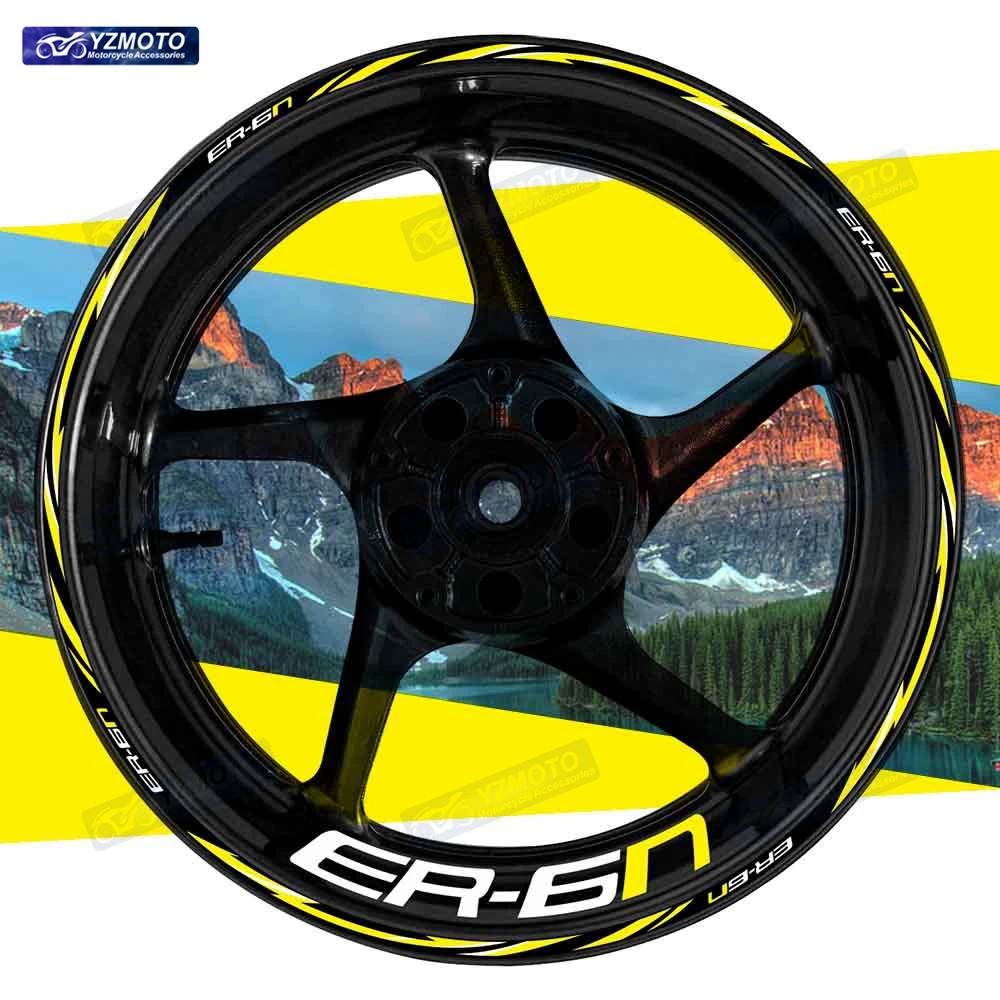 For ER-6N ER6N ER 6N Motorcycle 17 Inch Front And Rear Wheel Stripe Sticker Wheel Tape Decal Decorative Reflective Rim Stickers
