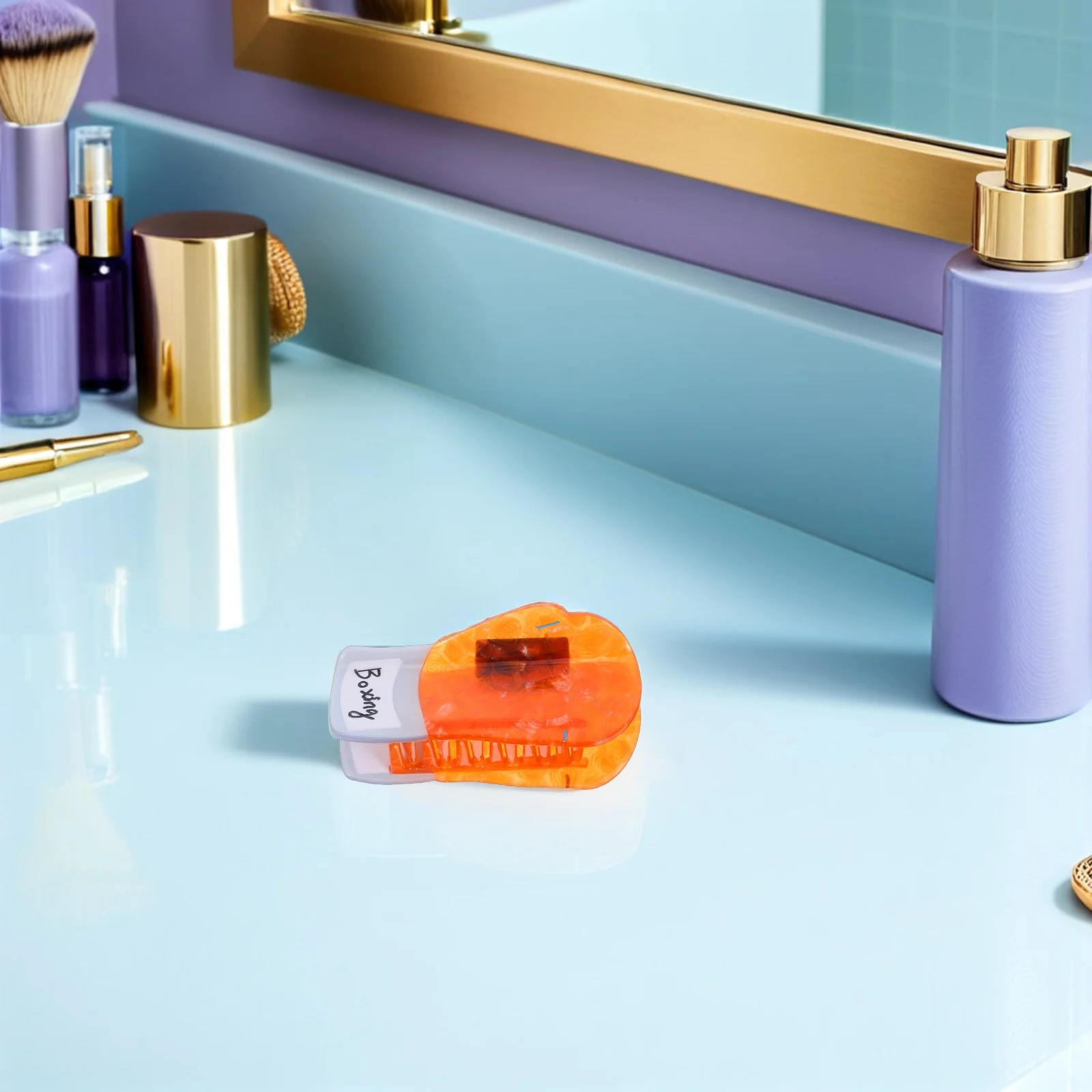 

Boxing Glove Shaped Small Jaw Clip Nonslip Acetate Claw Hair Barrette for Women Girls Updo Chignon Styling Long Short Hair