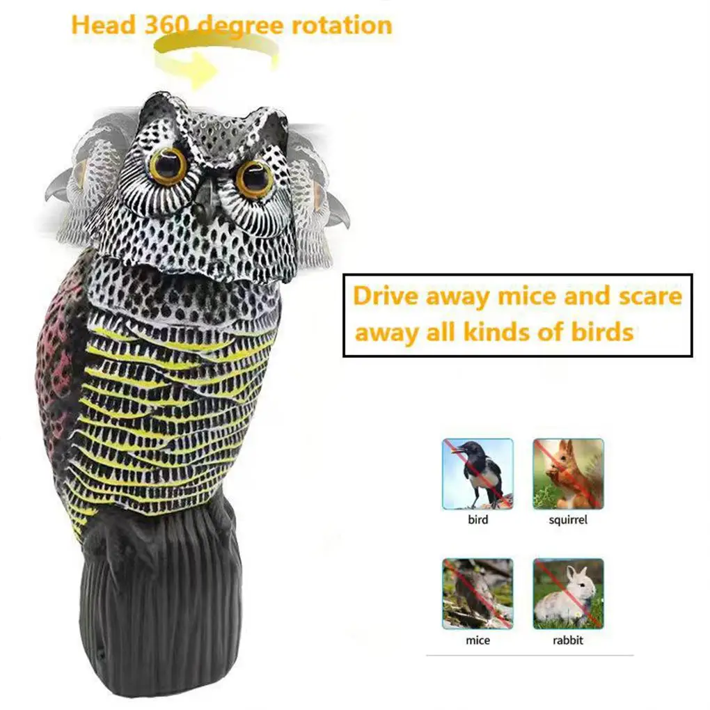 Realistic Bird Repeller Owl Decoy Scarecrow Scares Birds Owl Prowler Decoy Protection Repellent Pest Control Scarecrow Garden