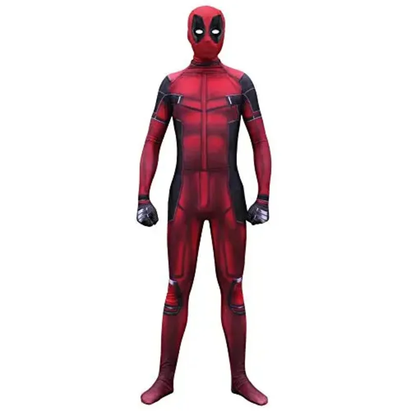 Halloween deadpool cosplay traje super-herói adultos crianças zentai terno masculino meninos bodysuit completo macacão