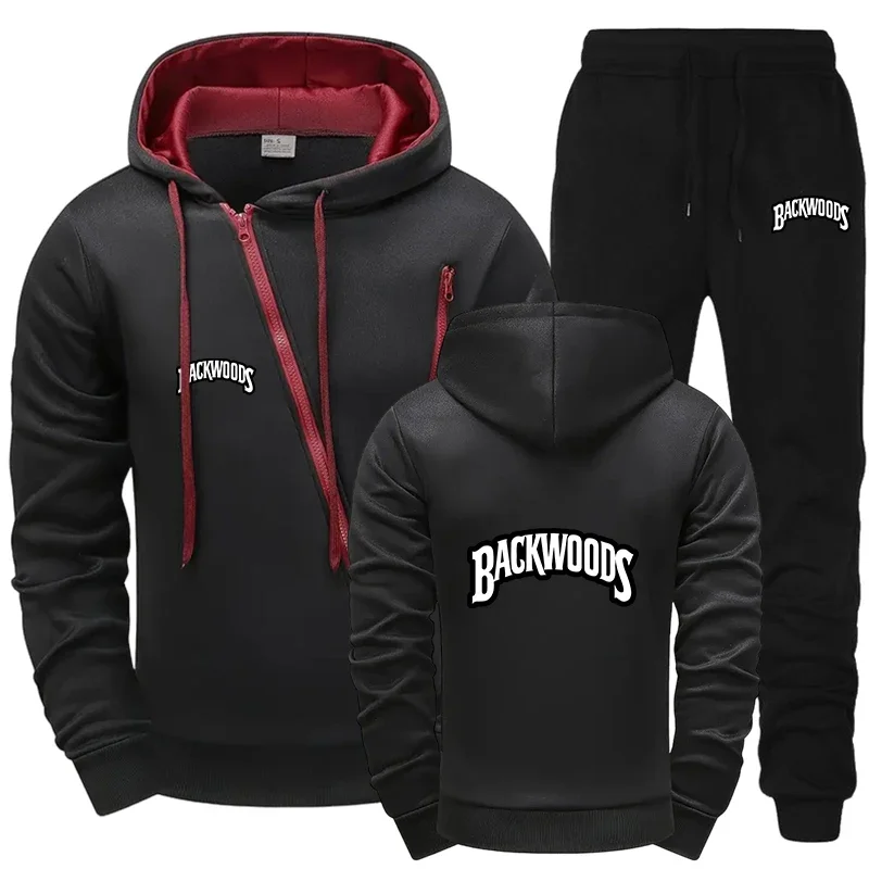 

Men's Versatile Quality Diagonal Zipper Jacket Hot Sales Autumn Winter Hoodie Comfort Single Sweatshirts Top Pants Casual Sports