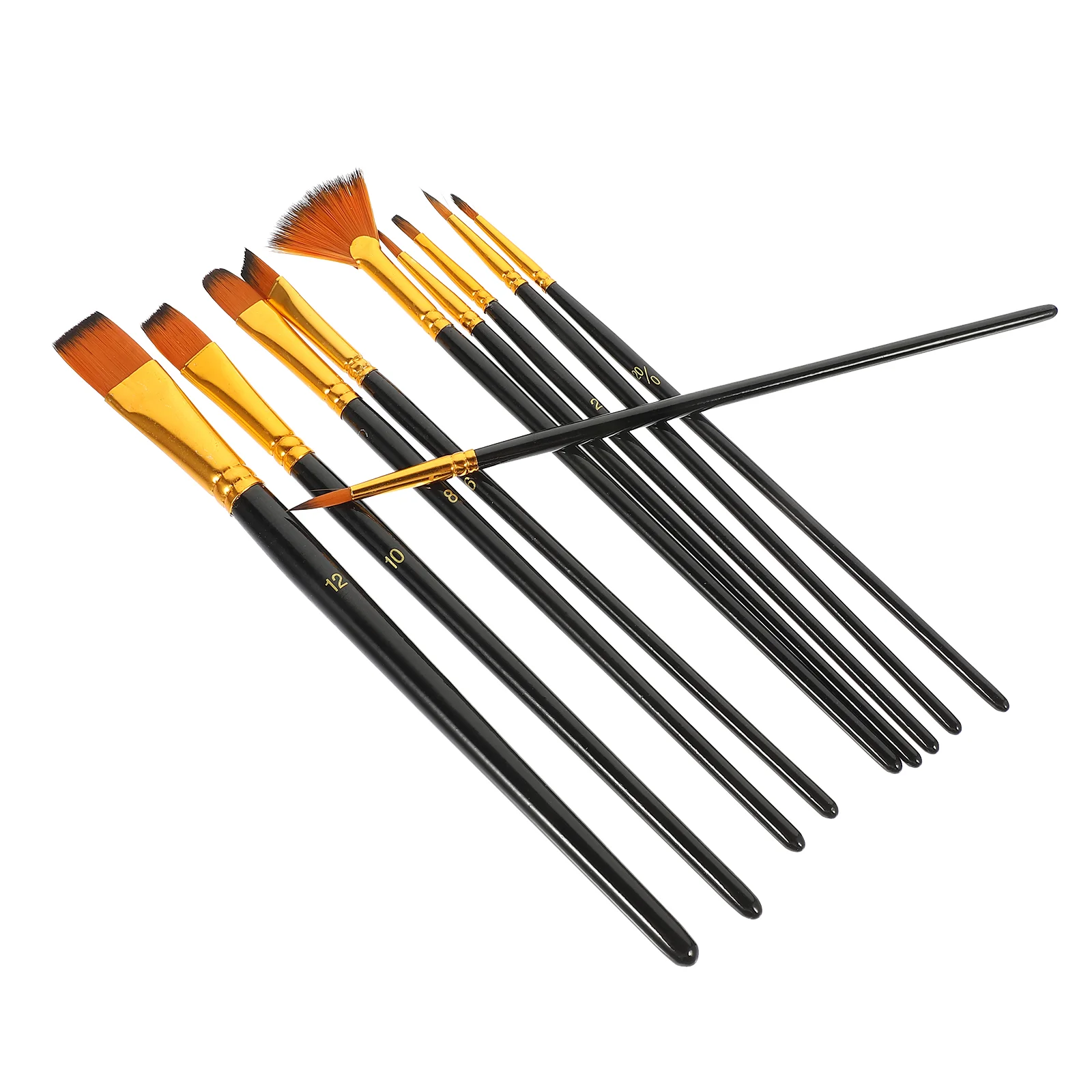 

10 Pcs Watercolor Brush Aluminum Tube Paintbrushes High Grade Material Kids for Painting Students Wooden Artist Supplies