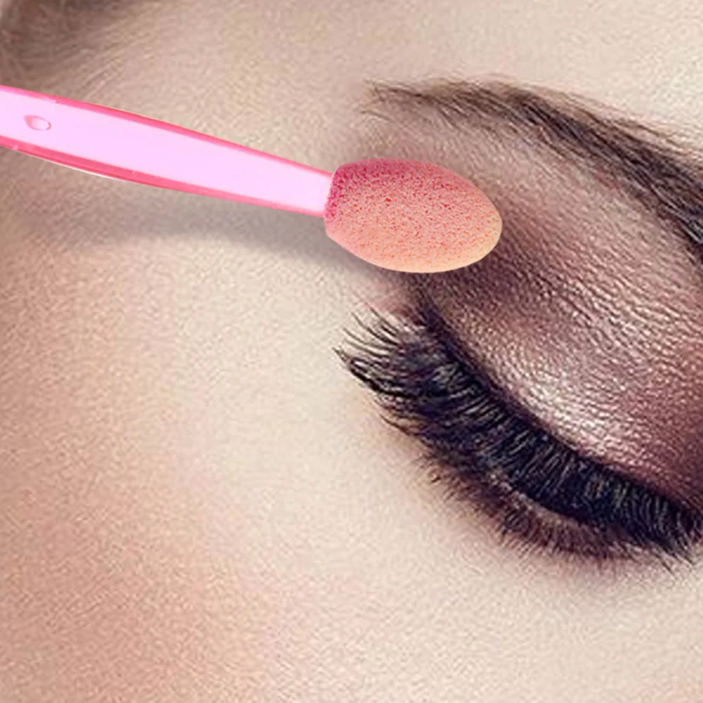 Brosse à fard à paupières double face, 50 pièces, bâtons de fard à paupières jetables, outils de maquillage pour femmes, applicateurs en plastique légers