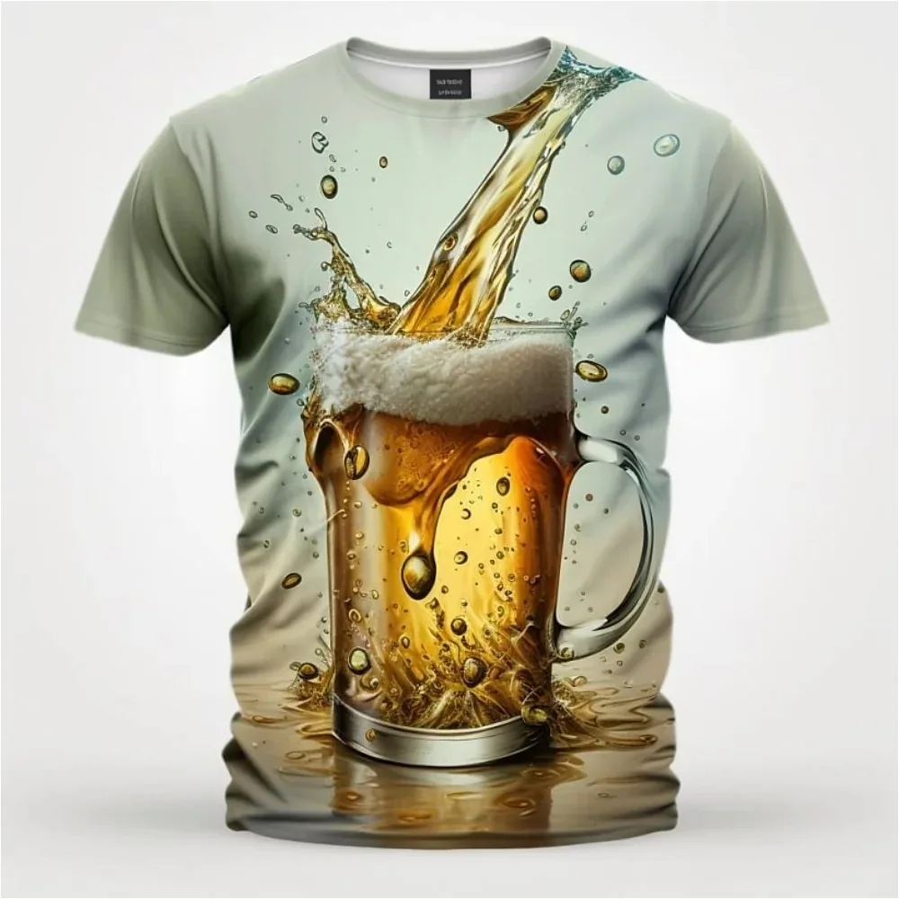

2023 Men'S T-Shirt 3d Printed Beer T Shirt For Men Funny Men'S Shirt Casual Summer Streetwear Unisex Tshirt Top Men'S Clothing