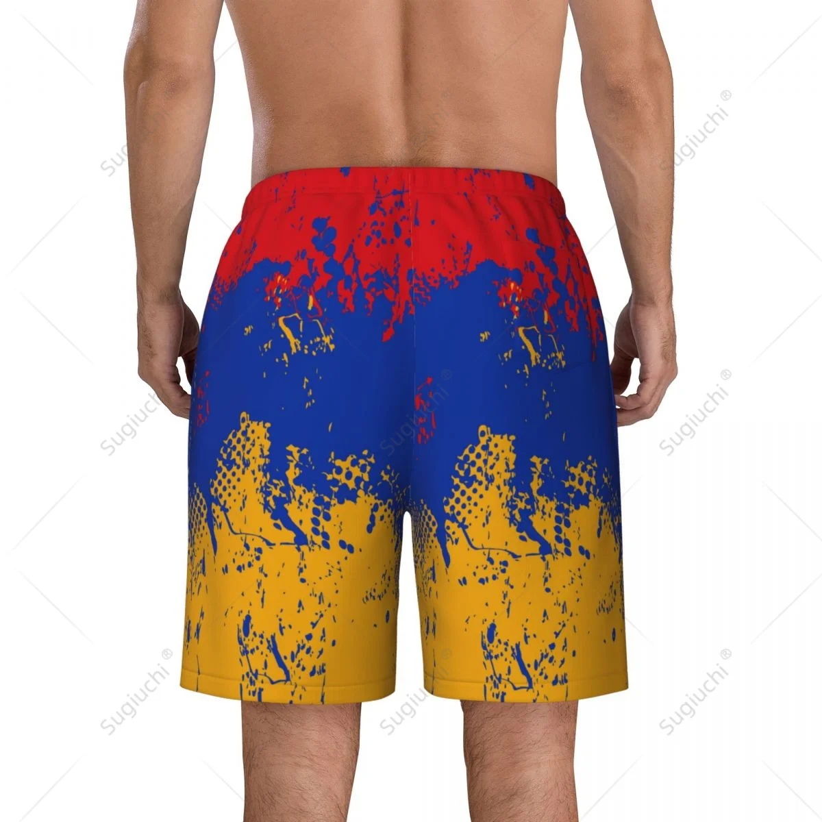 Men's Armenia Flag Beach Pants Board Shorts Surfing Boys Soccer Cycling Swimwear Running Polyester