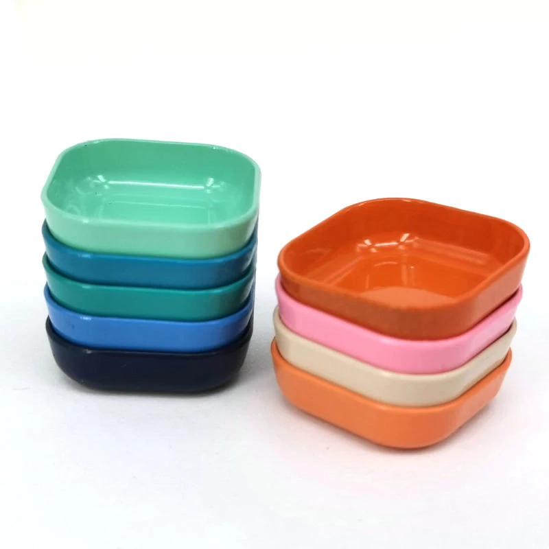 1/12 Dollhouse Miniature Colorful Dinner Plates Food Dishes Mini Kitchen Tableware Model Decor Pretend Play Toys Accessories