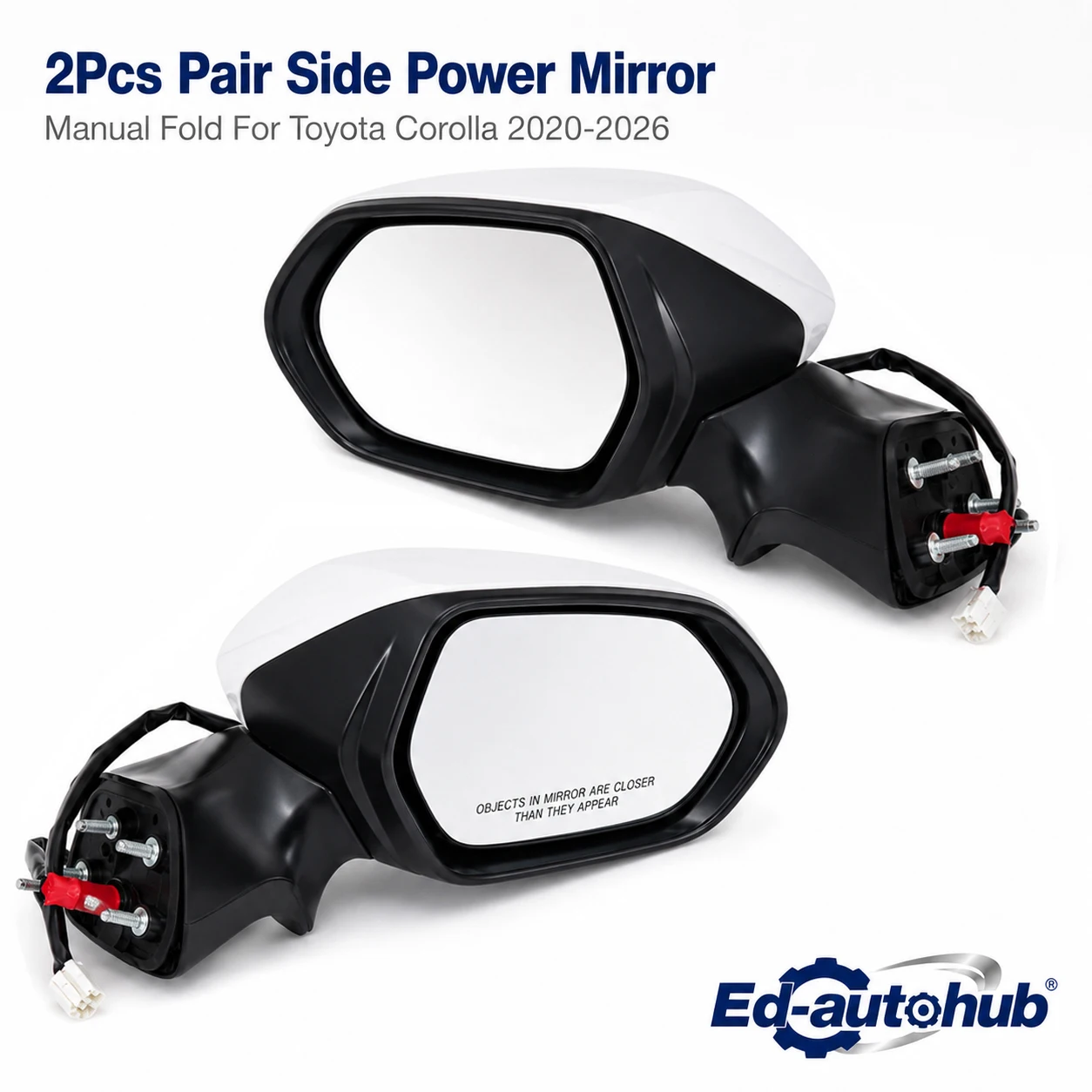 Pair Power Side Mirrors Manual Folding for Toyota Corolla 2020-2026 Left And Right OEM No. 74440-02010 7444002010