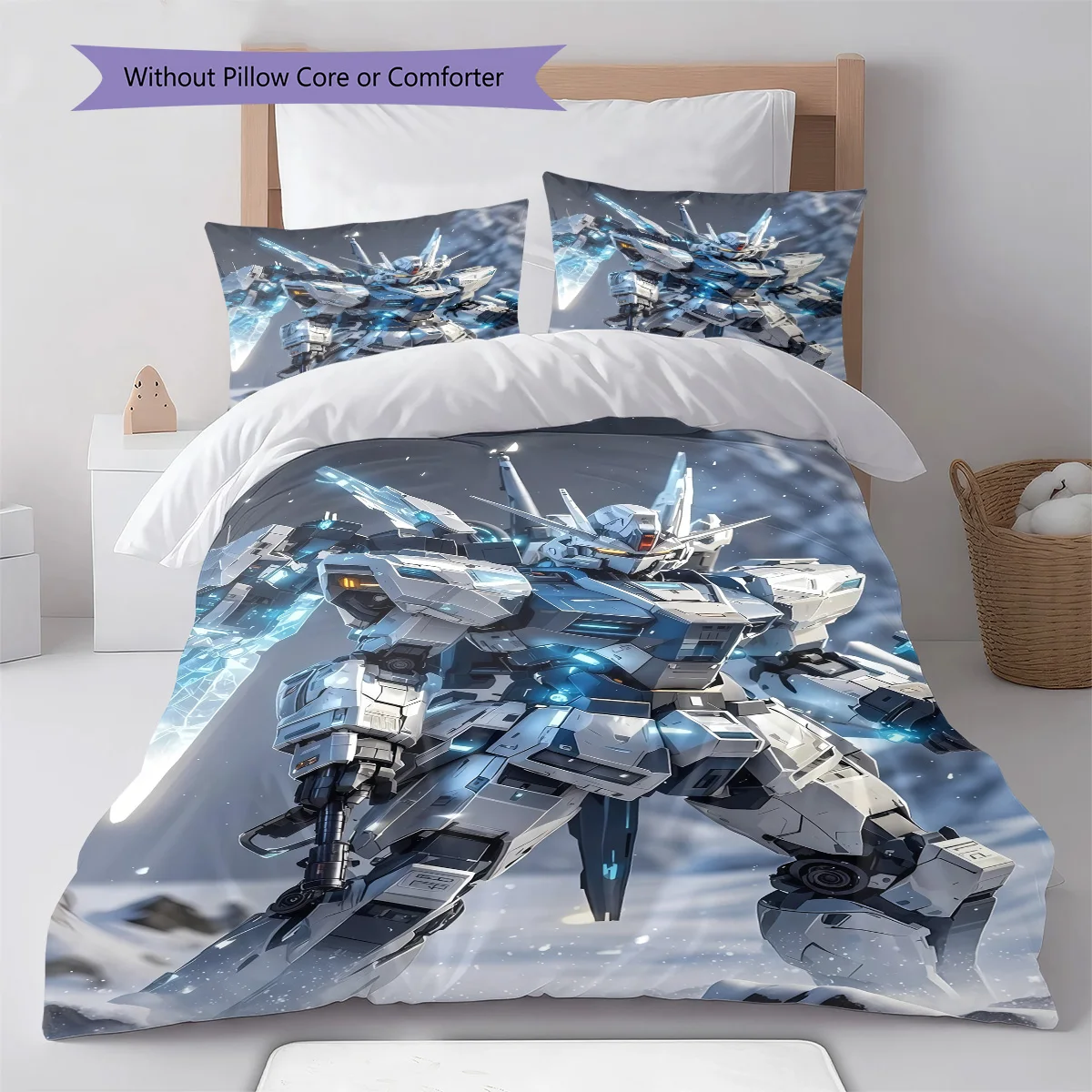 Gundam Bedding Set Char’s Zaku Anime Duvet Cover Polyester Soft Bed Linen Bedroom Set -QJY