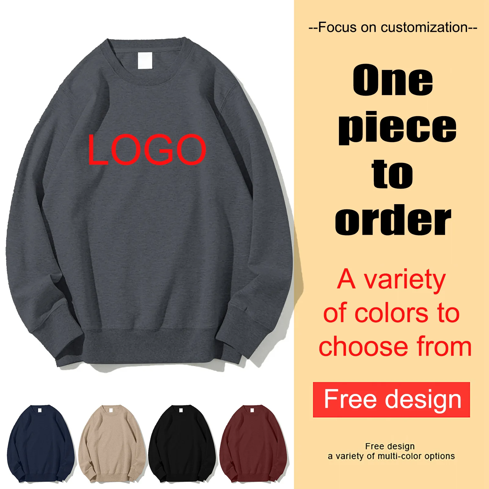 

Customized Crewcollar Sweatshirts Men Design Your Logo Fleece Hooded Women Harajuku Outerwear Pullover DIY Hoodie Sweatshirts