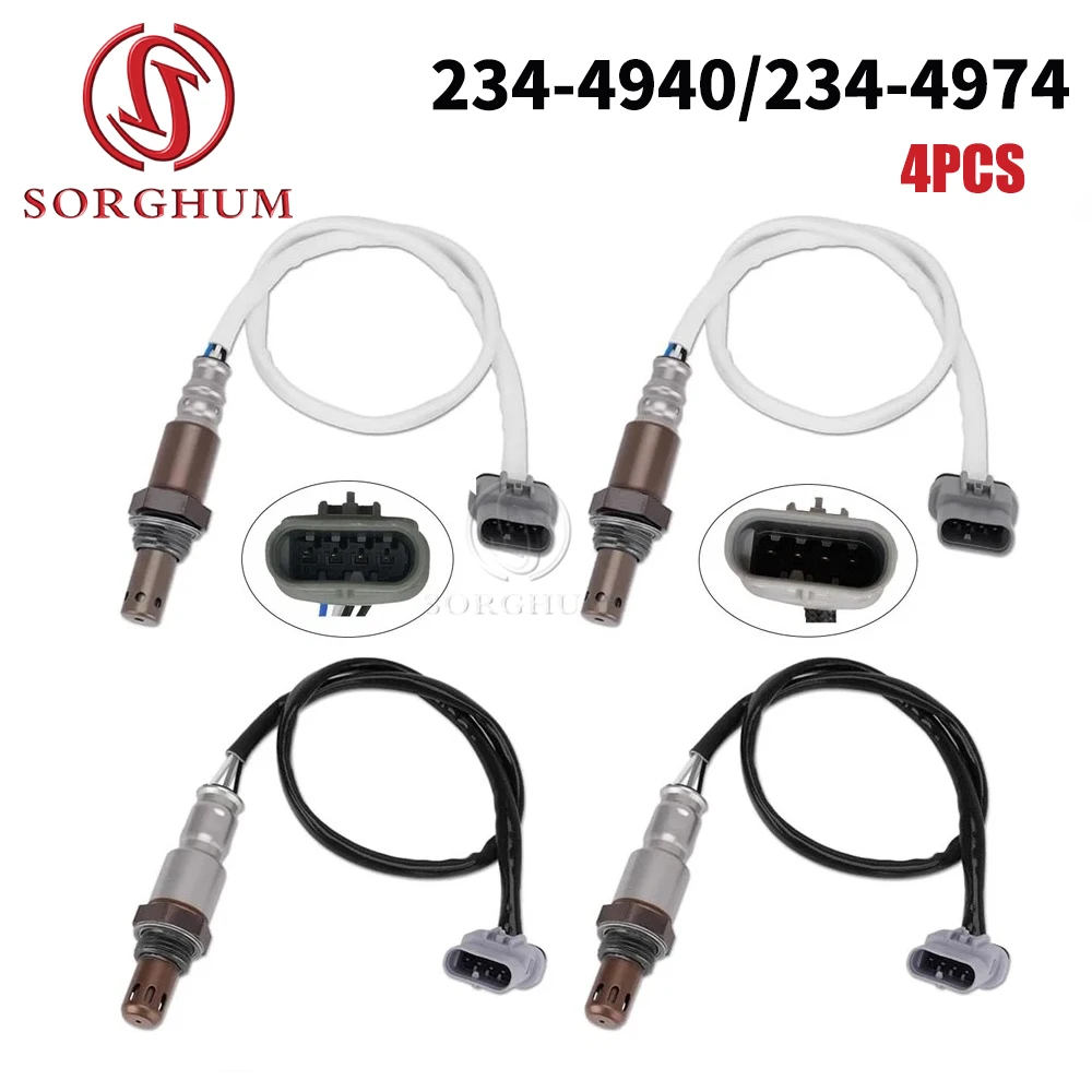 Set of 4 Oxygen O2 Sensor Upstream&Downstream For 2014-2018 Chevrolet Silverado 1500 4.3L 5.3L 6.2L 234-4940, 234-4974 12659516