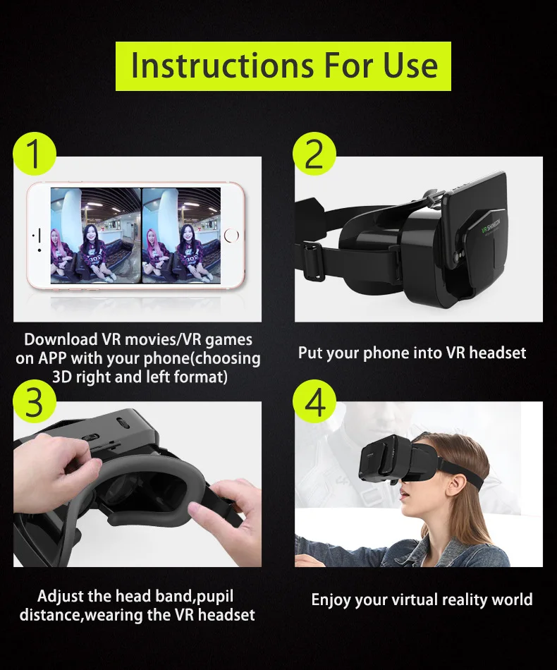 3D-Virtual-Reality-VR-Brille für Telefon, mobile Smartphones, 7-Zoll-Headset, Helm, Spiel mit echter Viar-Brille, Objektive für Mobilgeräte – Detail 15