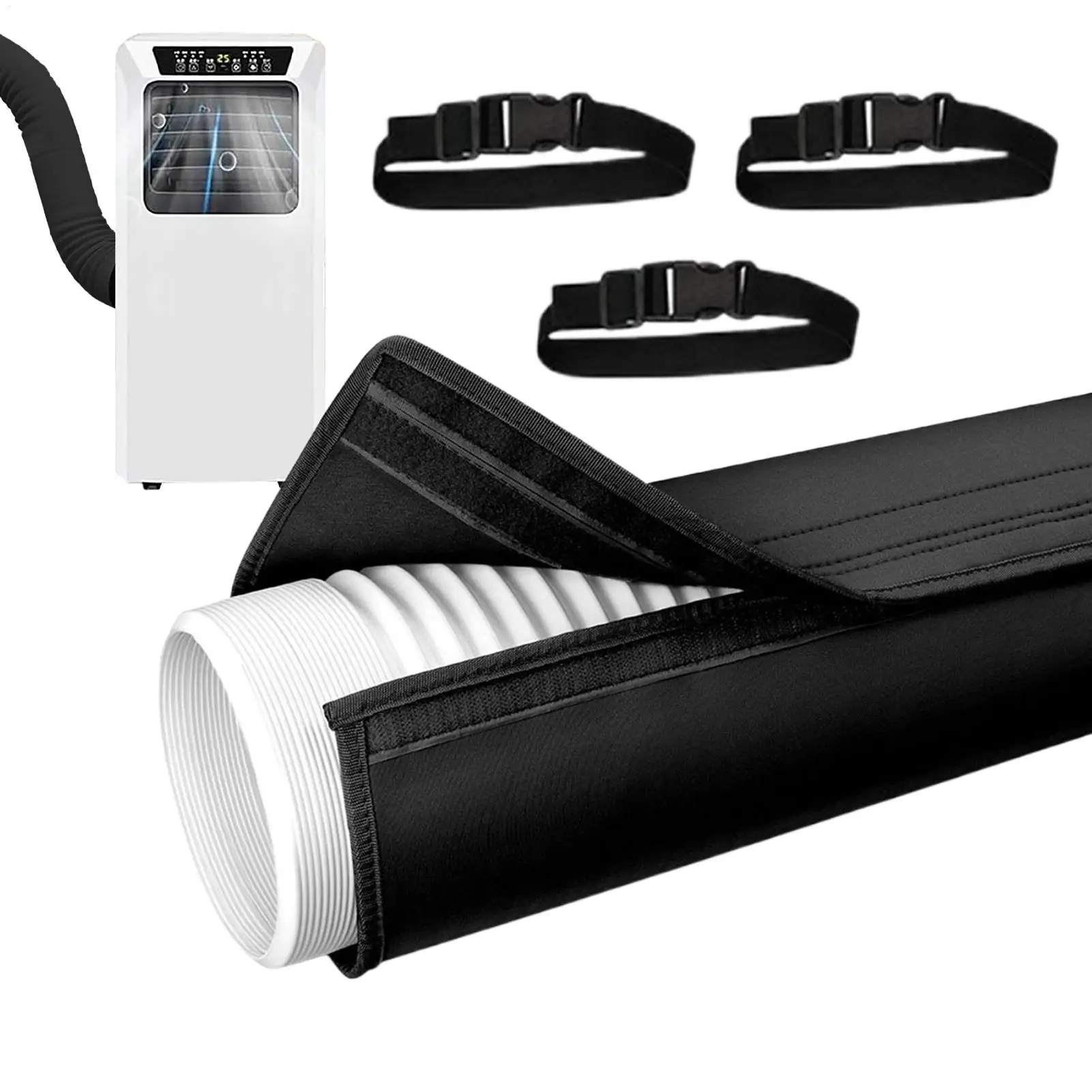 Portable AC Hose Cover Dustproof AC Wrap Air Conditioning Hose Insulation Sleeve for Homeowner Renter Technicians Landlord