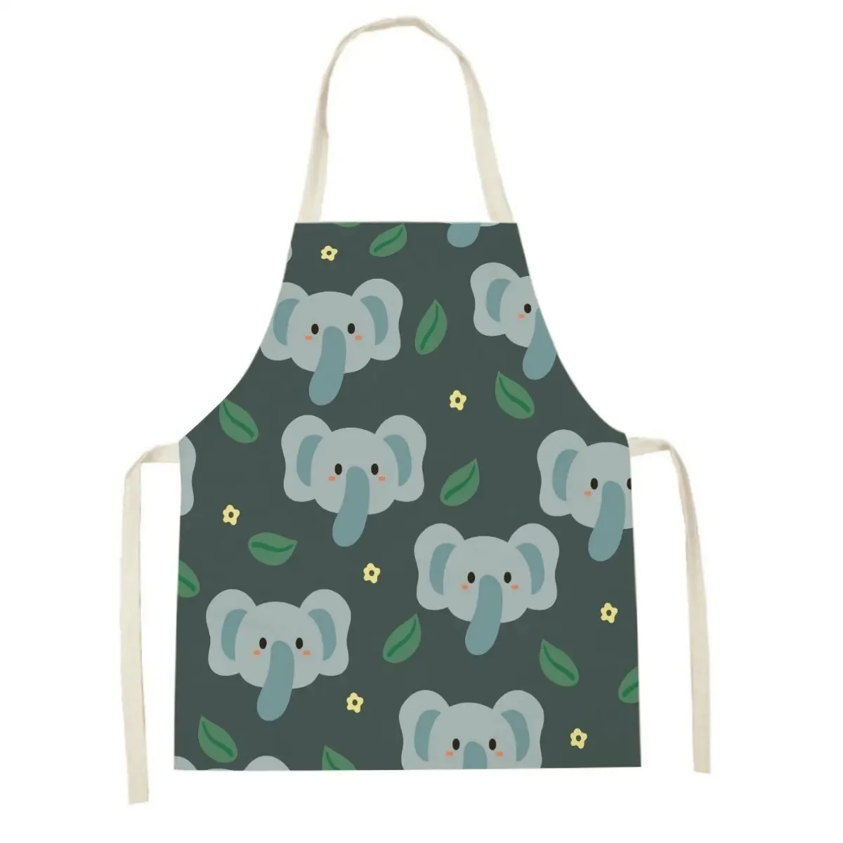 Cartoon Elephant Tiger Kitchen Apron Clean Cute Alligator Animal Aprons Home Cooking Baking Kitchen Women Baking Adult Kids Bib