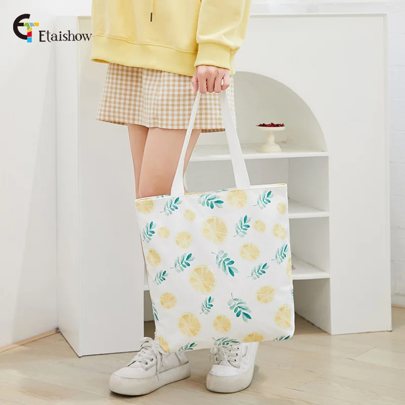 Small fresh printing large capacity anti-splashing leisure shoulder bag supermarket shopping bag