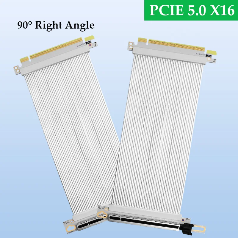 

PCIE 5.0 X16 Удлинительный кабель для видеокарты 90-градусный прямоугольный высокоскоростной двунаправленный адаптер без потерь с полосой пропускания