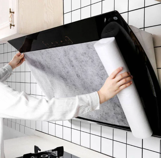 30M Disposable Hood Oil Filter Paper Non woven Cooker Hood Extractor Fan Filter Kitchen Hood Grease Anti Oil Cotton