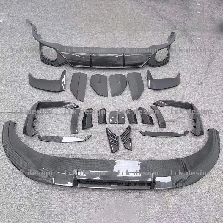 

Dry Carbon Fiber Front Lip Rear Diffuser Spoiler Exhaust Tips for Audi Q8 RSQ8 ABT Style Body Kit