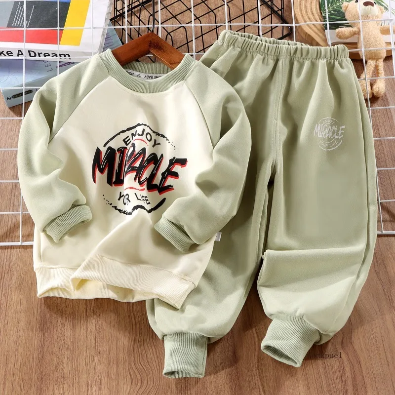2Pc Kinderen Lente Herfst Set Voor Jongens Stijlvolle Herfst Outfit Voor Jongen Sweatshirt Tweedelige Set Kleding Voor peuters Baby's