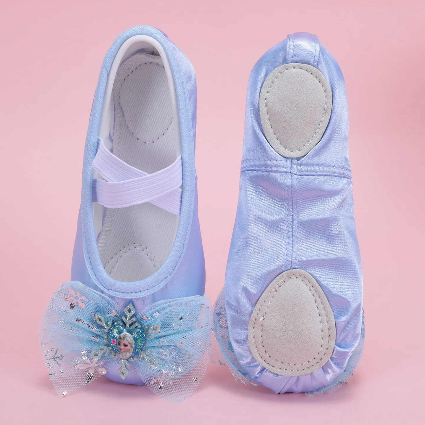 الفتيات أحذية الباليه لينة وحيد الباليه الرقص إلسا الأطفال ممارسة أحذية راقصة الباليه امرأة الجمباز الأرجواني الأزرق حجم 23-39