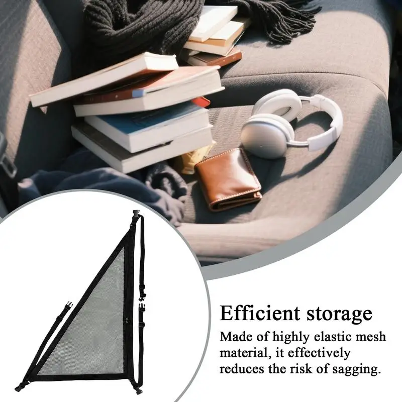 Car Ceiling Net Triangle Car Storage Net Adjustable Straps Heavy-Duty Space-Saving Automobile Interior Accessories for Outdoor