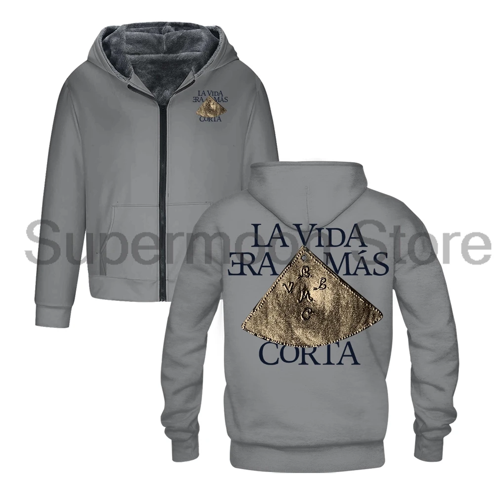 Milo J La Vida Era Mas Corta Album Merch Zipper Hoodies Long Sleeve Streetwear Women Men Jacket Parkas Outerwear Coat