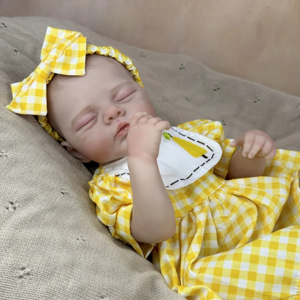 Boneca Reborn BZDOLL de Corpo Inteiro em Vinil, Realista, 48 CM (19 Polegadas), Feita à Mão, Bebê Dormindo, Brinquedo de Moda, Presente de Aniversário