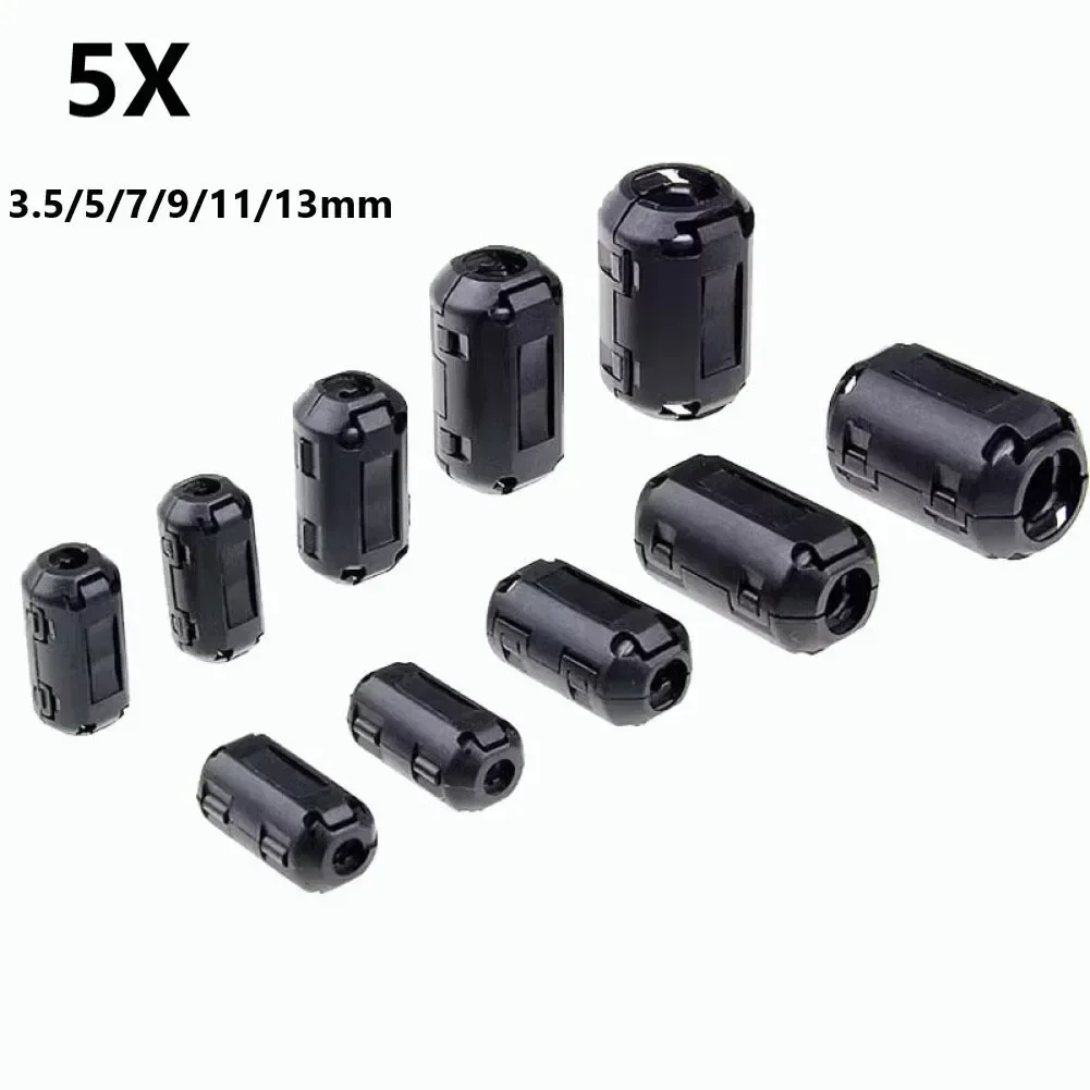 5x Demagnetising Filter Noise Suppressor Emi RFI Anti-Interference Magnetic Ring Ferrite Bead Clip Choke Noise Filter Inductors