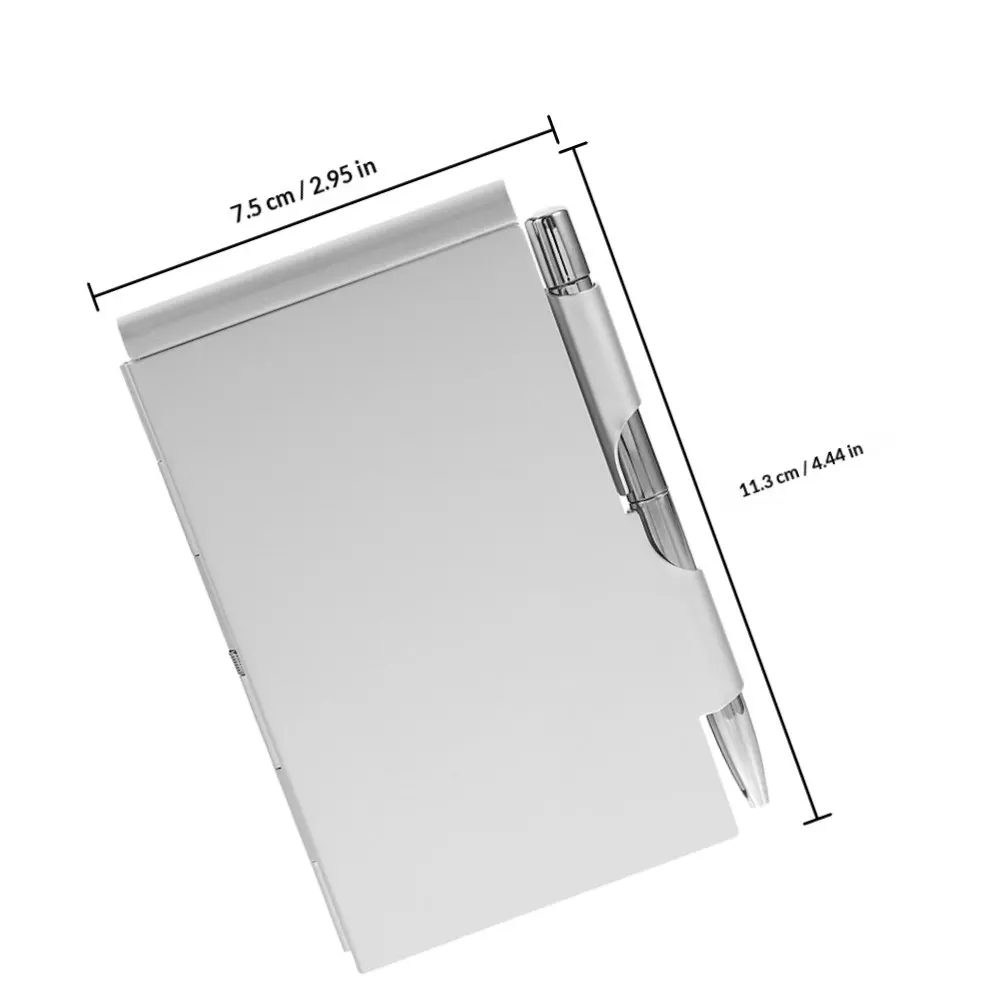 Metal Portable Metal Notepad With Pen For Notepad For Office Travel Premium Aluminum Mini Compact Pocket-sized