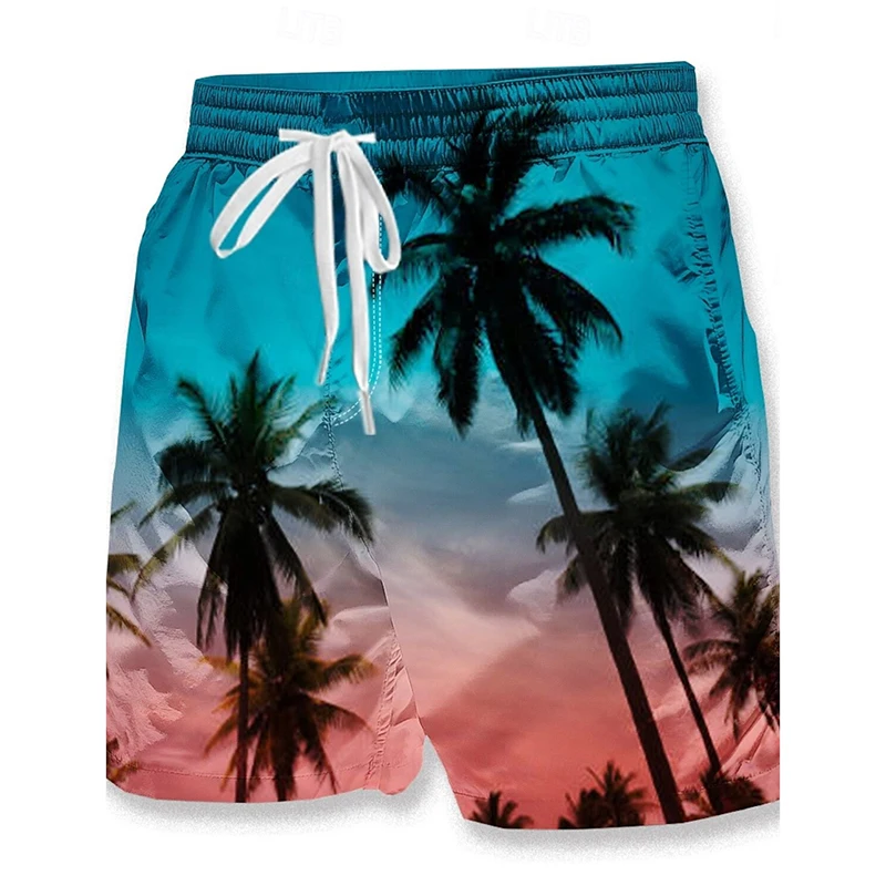 

Beach With Waves Leisure 3D Print Beach Shorts For Men Street Casual Daily Funny Board Short Summer 2025 New Breathable Loose