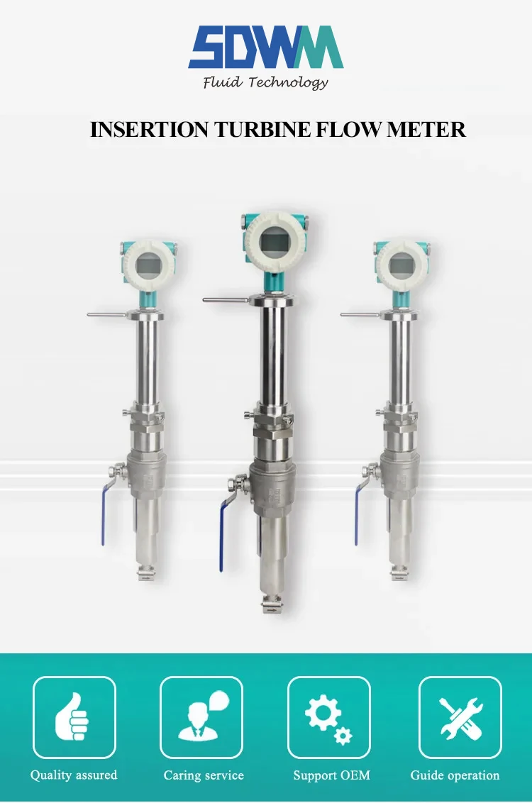Intelligente turbinetype lpg-stroommeters Insteektype vloeistofstroommeter