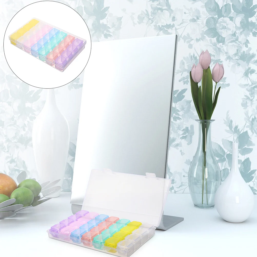 

2 шт., коробка-органайзер для ювелирных изделий, 28 сеток, прозрачные пластиковые контейнеры для хранения бусин, колец, серег, гаек, болтов, разделенный органайзер