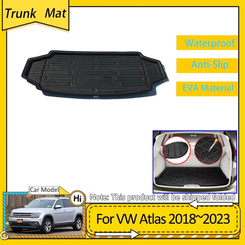 

Коврик в багажник автомобиля для Volkswagen VW Atlas Teramont 2018 2019 2020 2021 2022 2023, коврик для багажника, защитный водонепроницаемый ковер из ЭВА